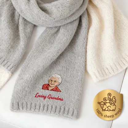 Personalized Embroidered Portrait Scarf