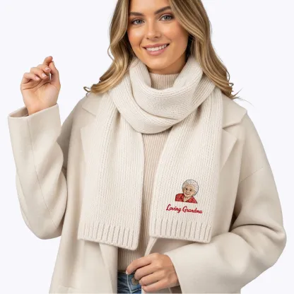 Personalized Embroidered Portrait Scarf