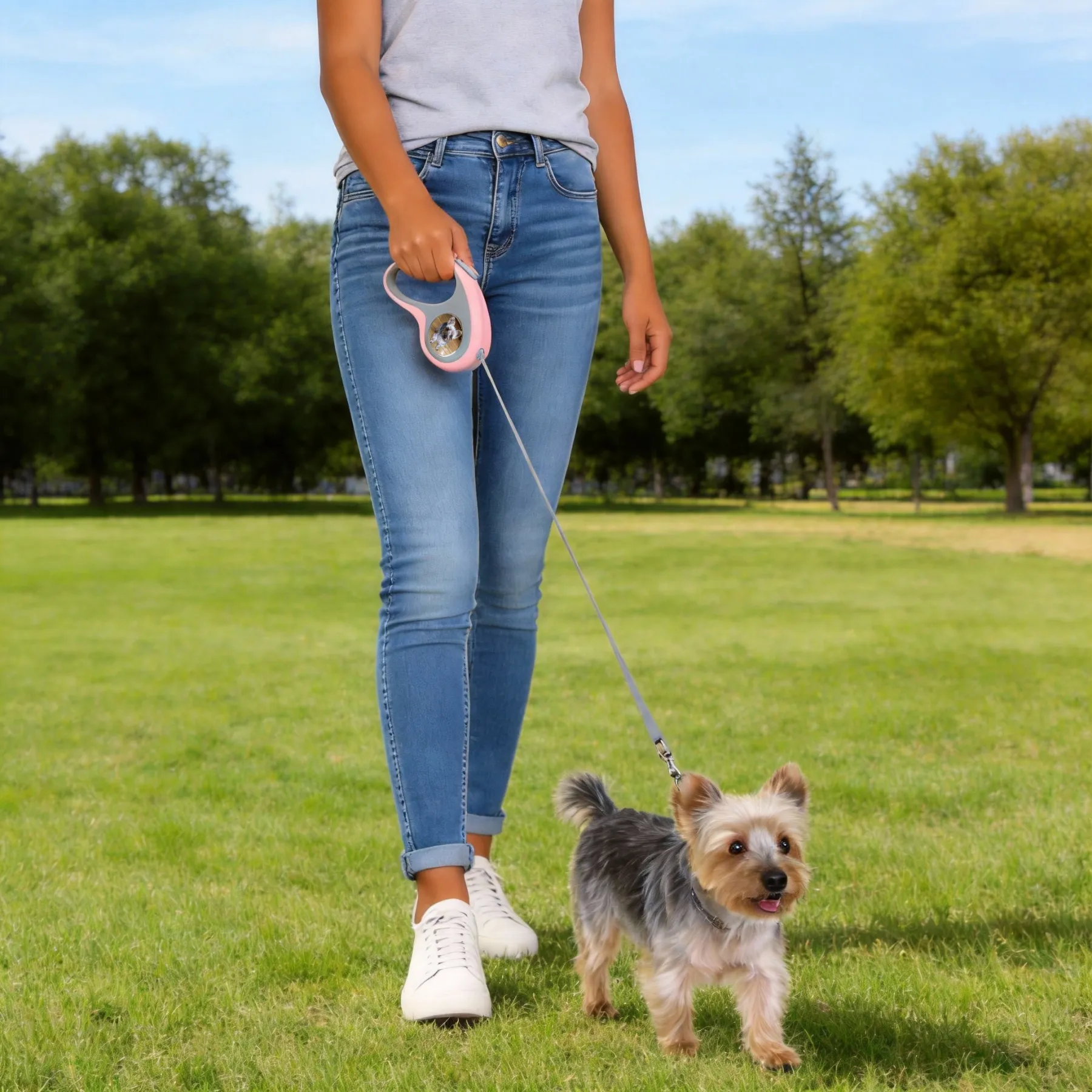 Custom Dog Photo Retractable 9.8 ft Dog Leash