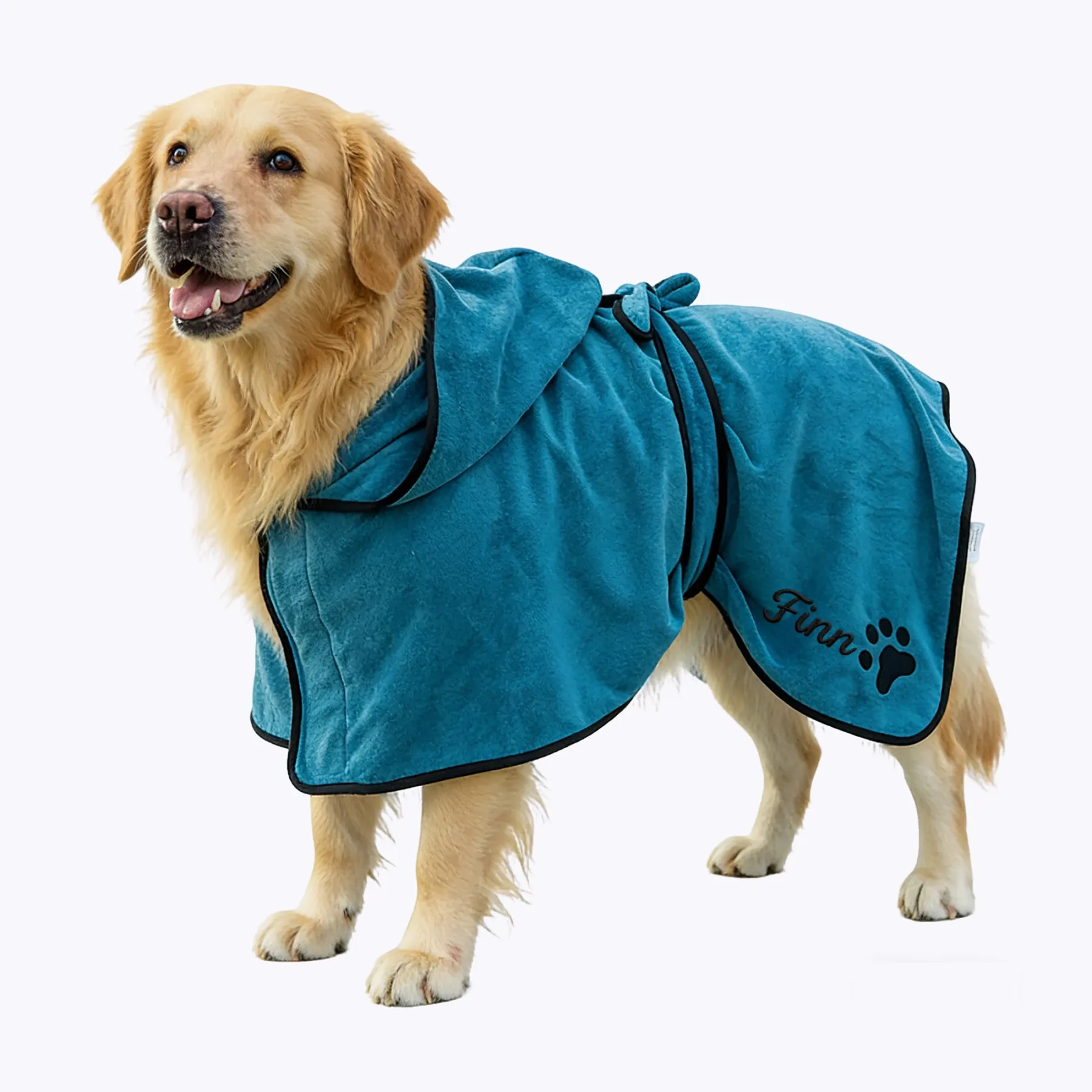 Custom Embroidered Name Quick Drying Pet Bathrobe