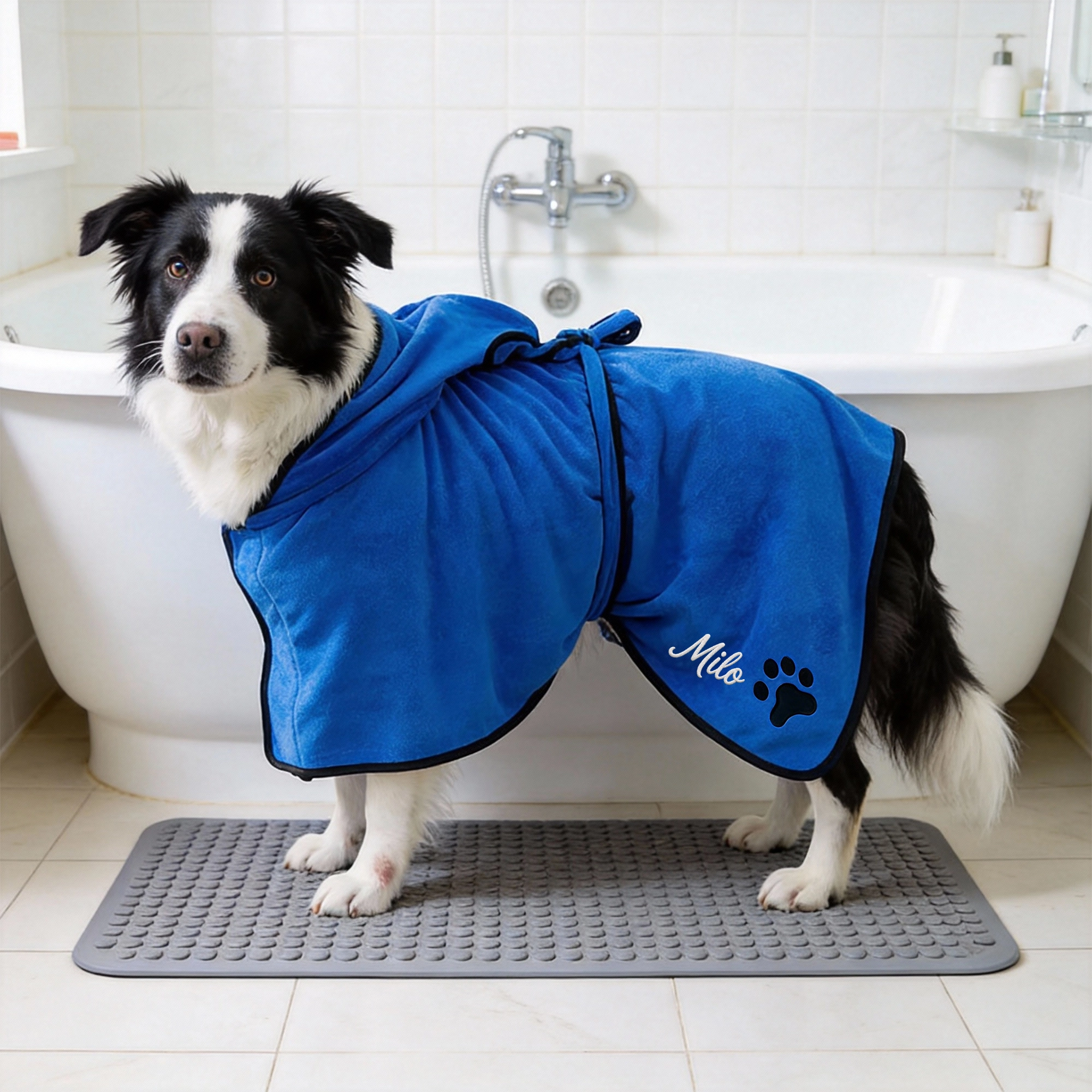 Custom Embroidered Name Quick Drying Pet Bathrobe