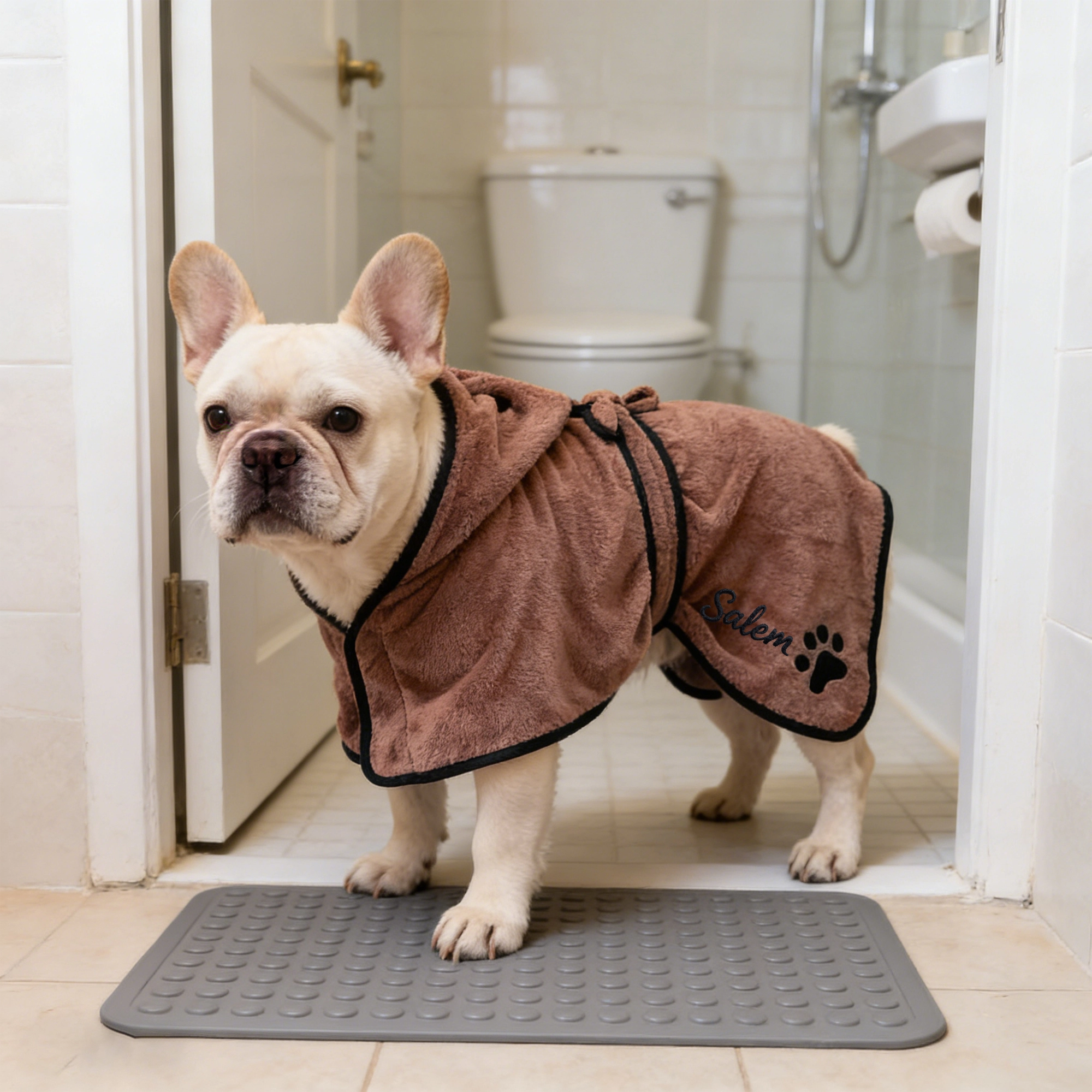 Custom Embroidered Name Quick Drying Pet Bathrobe