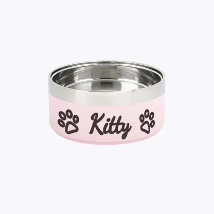 Custom Name with Pattern Stainless Steel Cat Dog Pet Bowl
