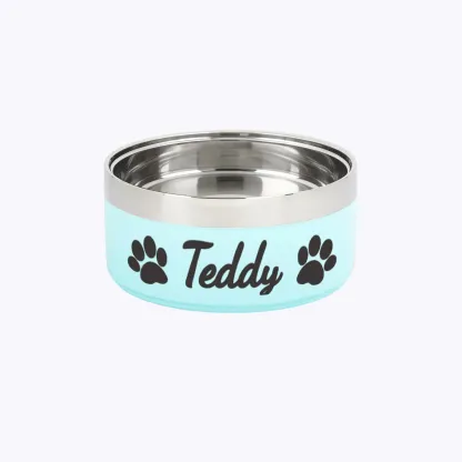 Custom Name with Pattern Stainless Steel Cat Dog Pet Bowl