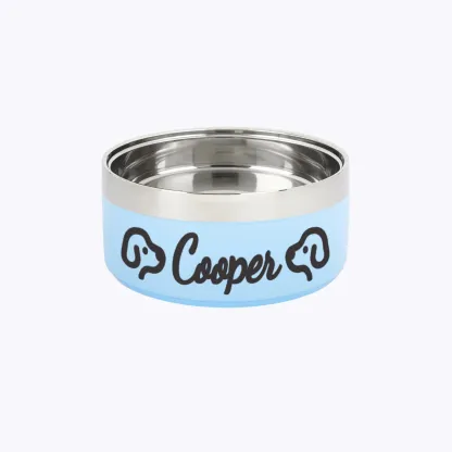 Custom Name with Pattern Stainless Steel Cat Dog Pet Bowl