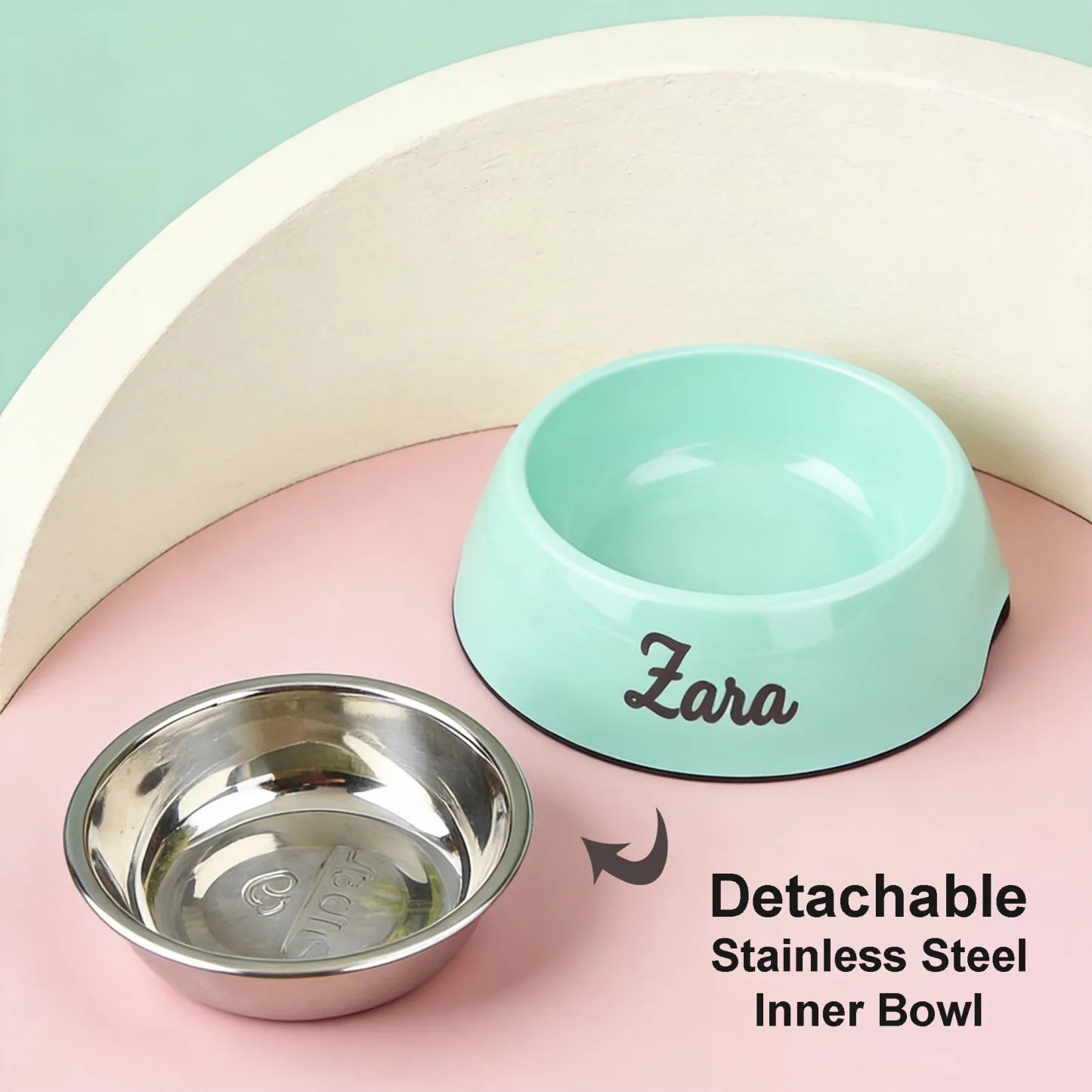 Custom Name Stainless Steel Cat Dog Pet Bowl