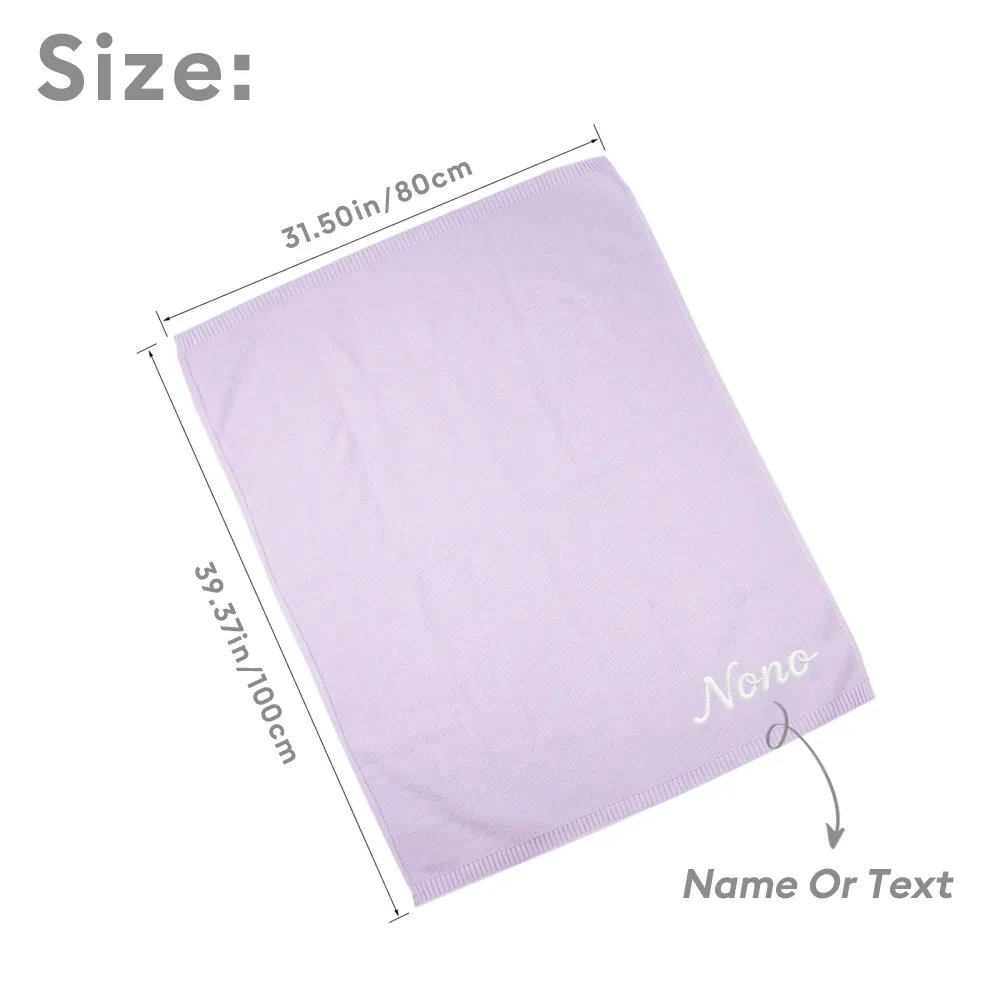Custom Embroidered Name Knit Blanket