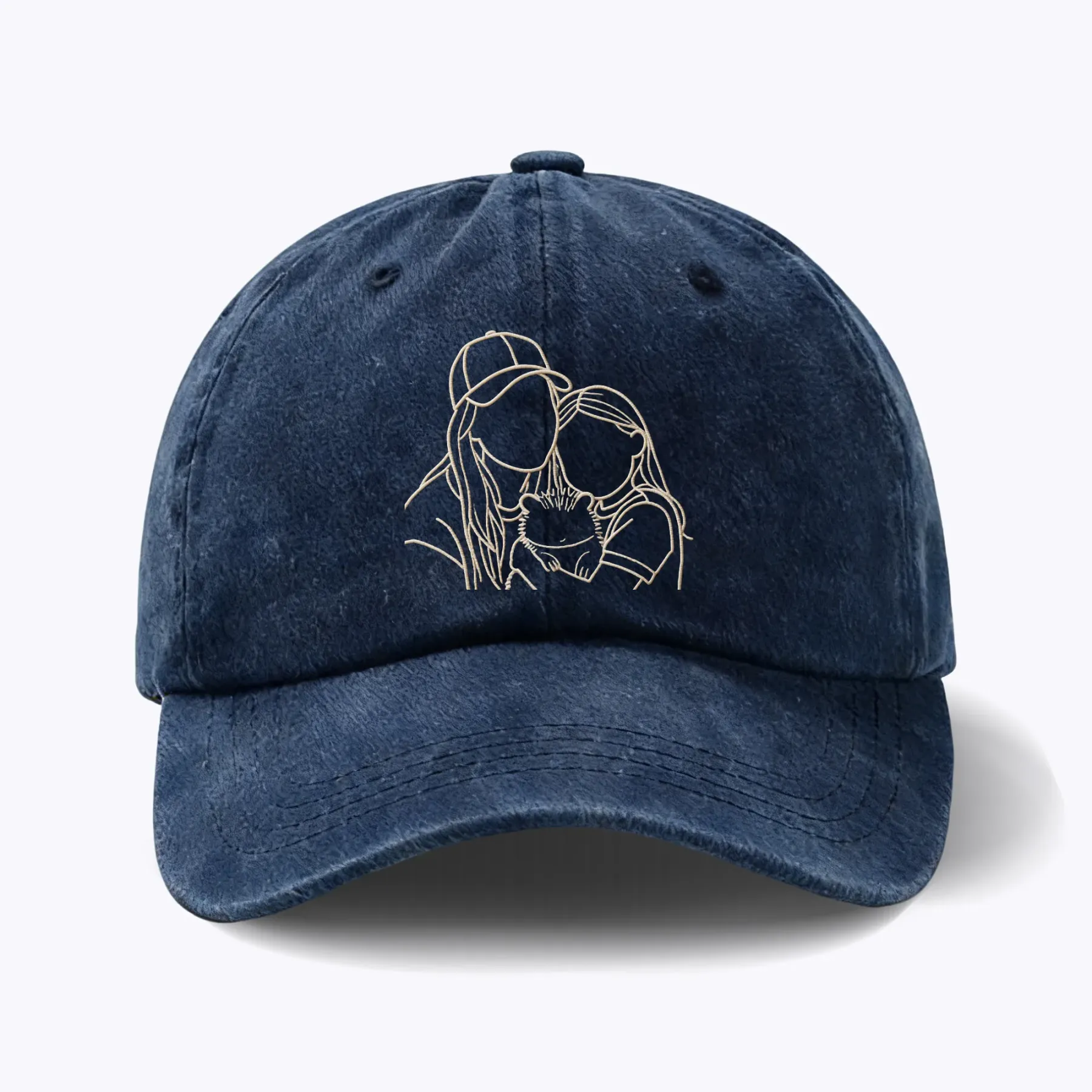 Custom Embroidered Family Friends Photo Outline Cap