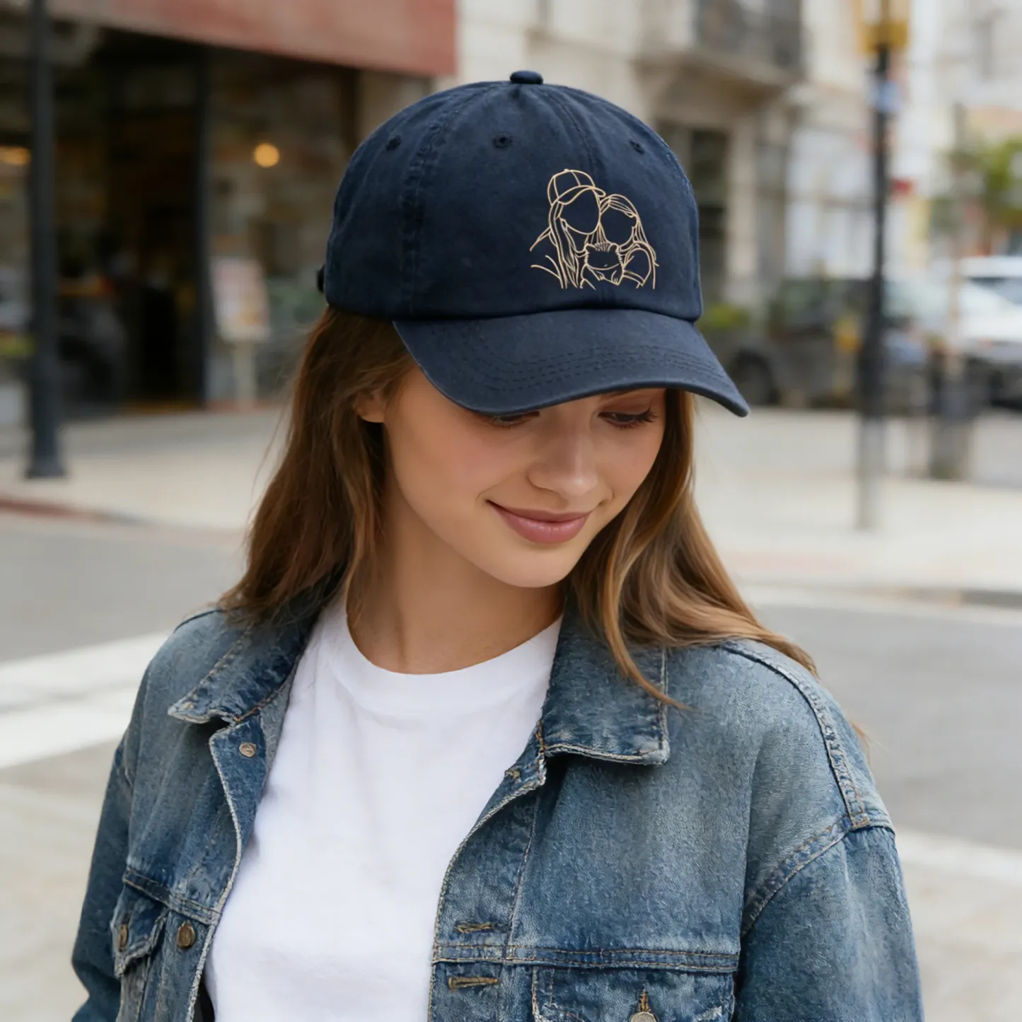 Custom Embroidered Family Friends Photo Outline Cap