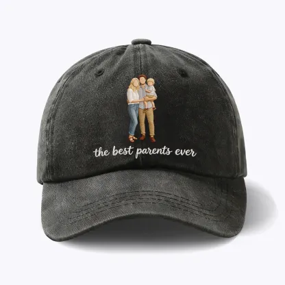 Custom Embroidered Family Friends Photo with Text Cap