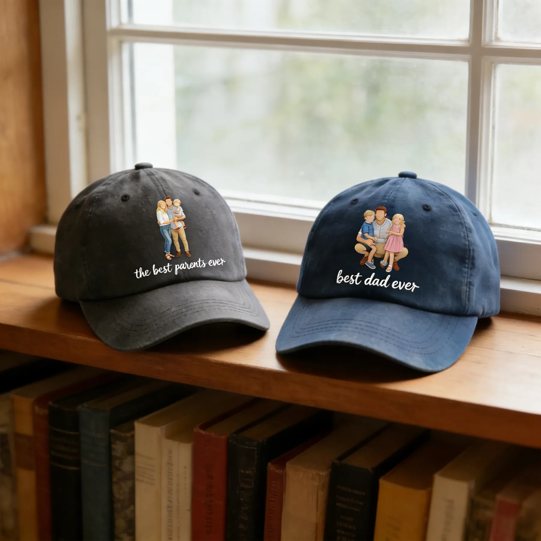 Custom Embroidered Family Friends Photo with Text Cap