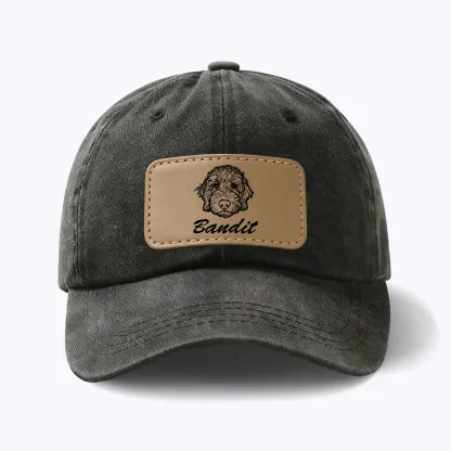 Custom Cat Dog Pet Face Photo with Name Cap
