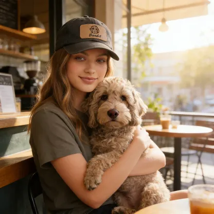 Custom Cat Dog Pet Face Photo with Name Cap