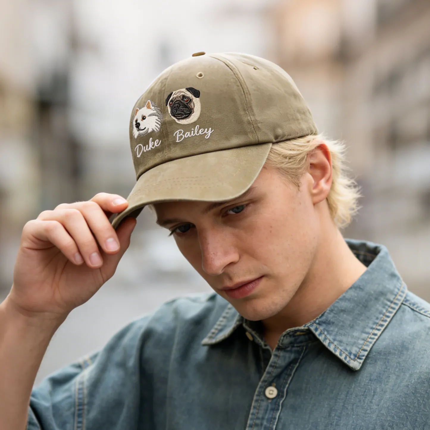 Custom Embroidered 2-3 Cat Dog Pet Face Photo with Name Cap