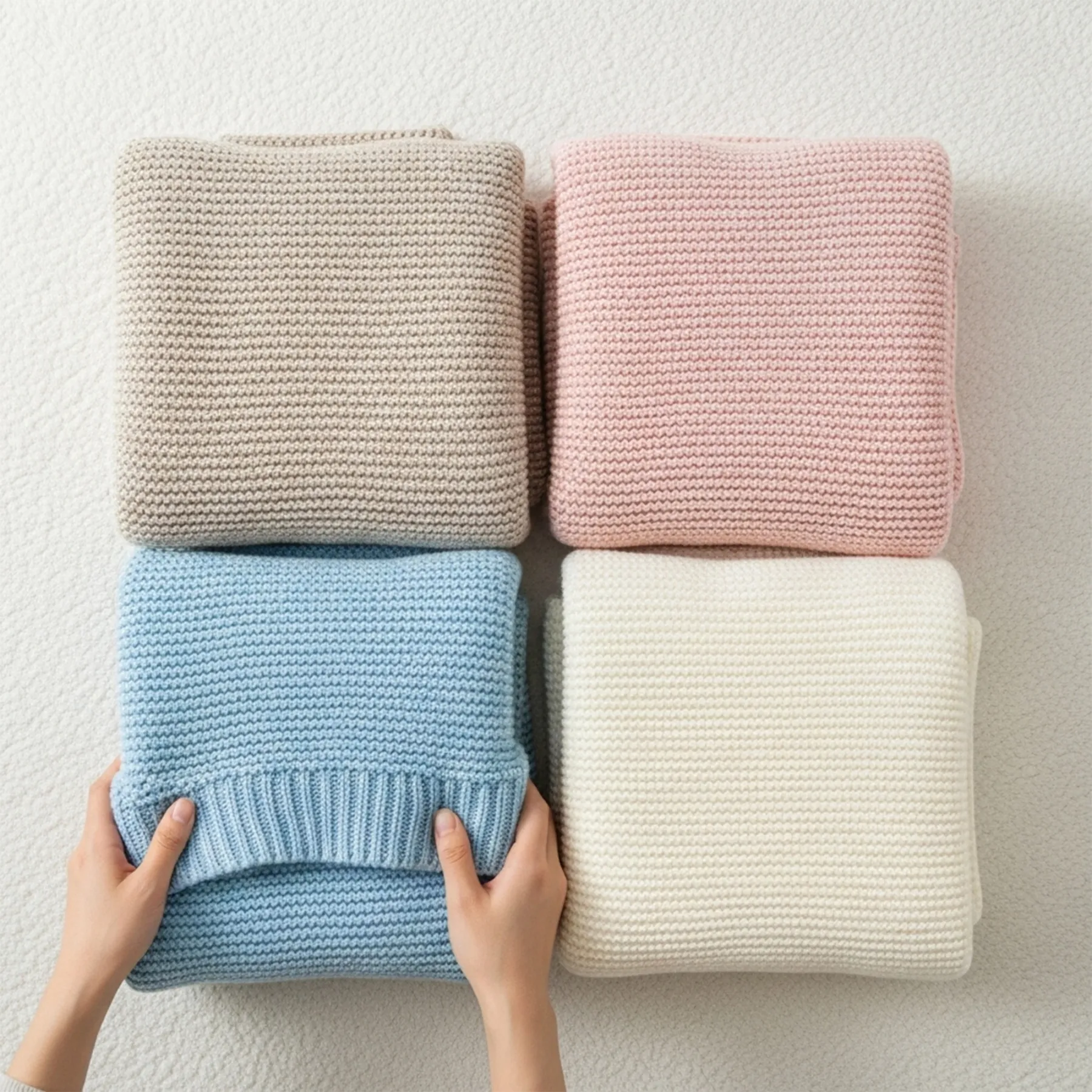 Custom 3D Embroidered Name with Flowers Knit Blanket