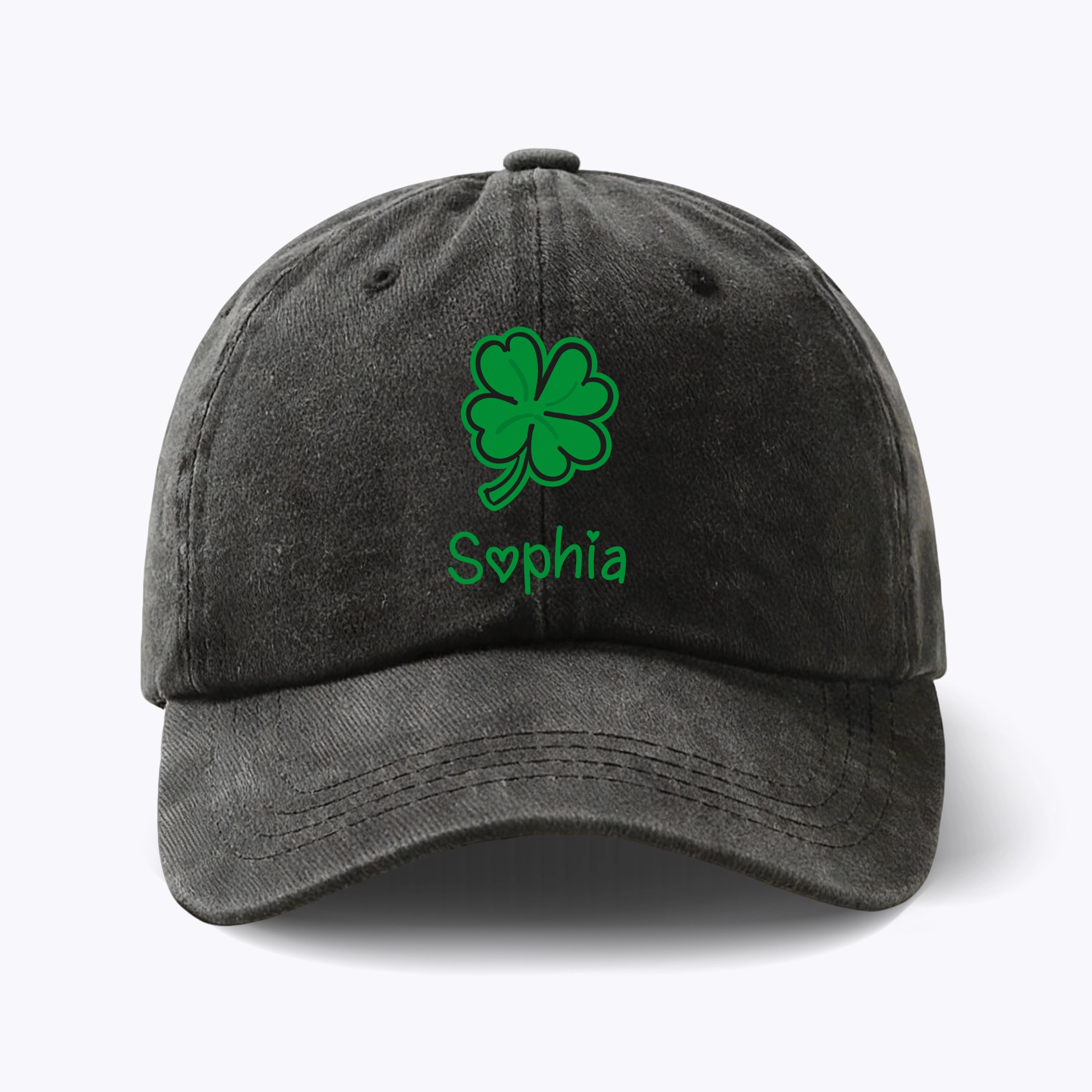Custom Printed Name Lucky Clover Cap for St. Patrick's Day