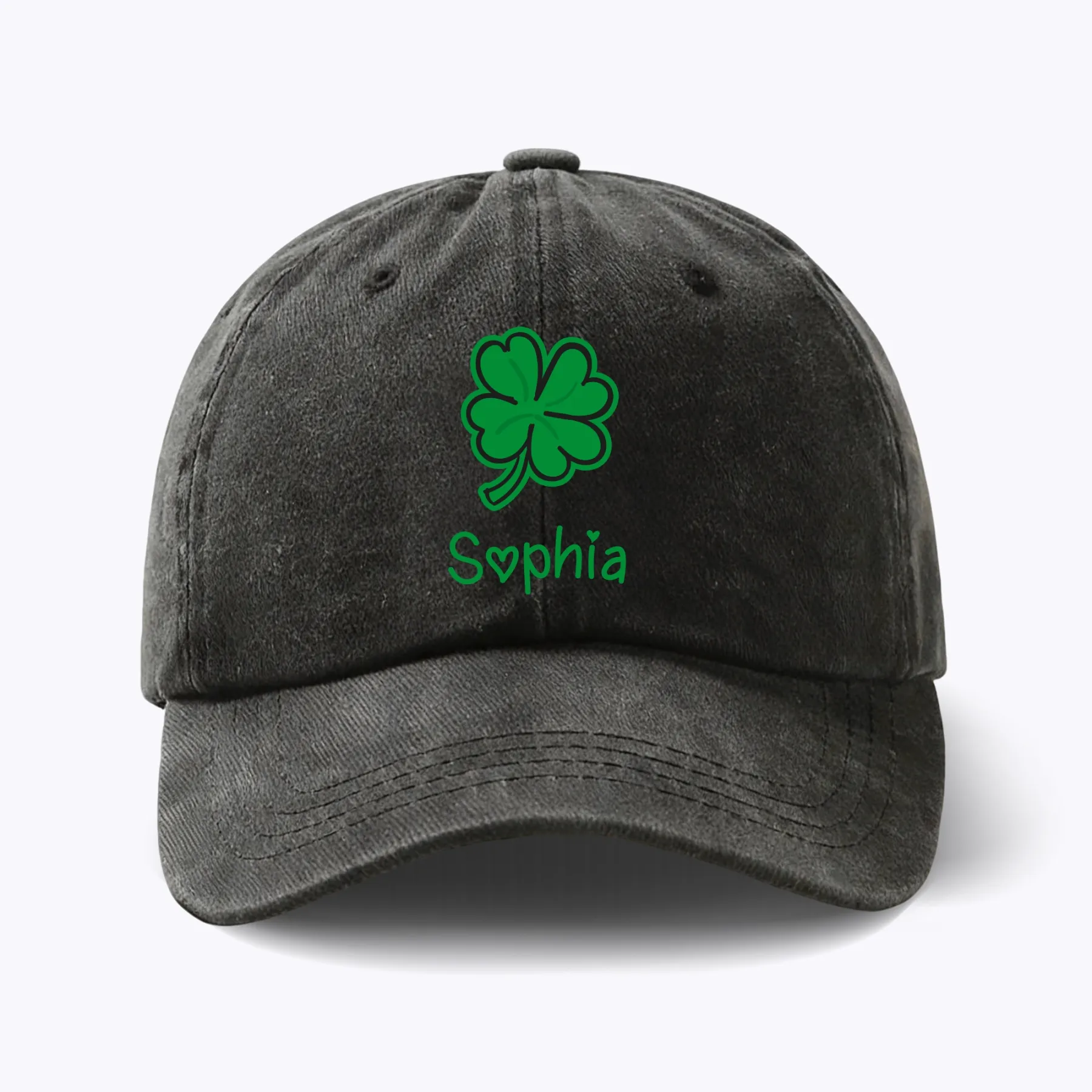 Custom Printed Name Lucky Clover Cap for St. Patrick's Day