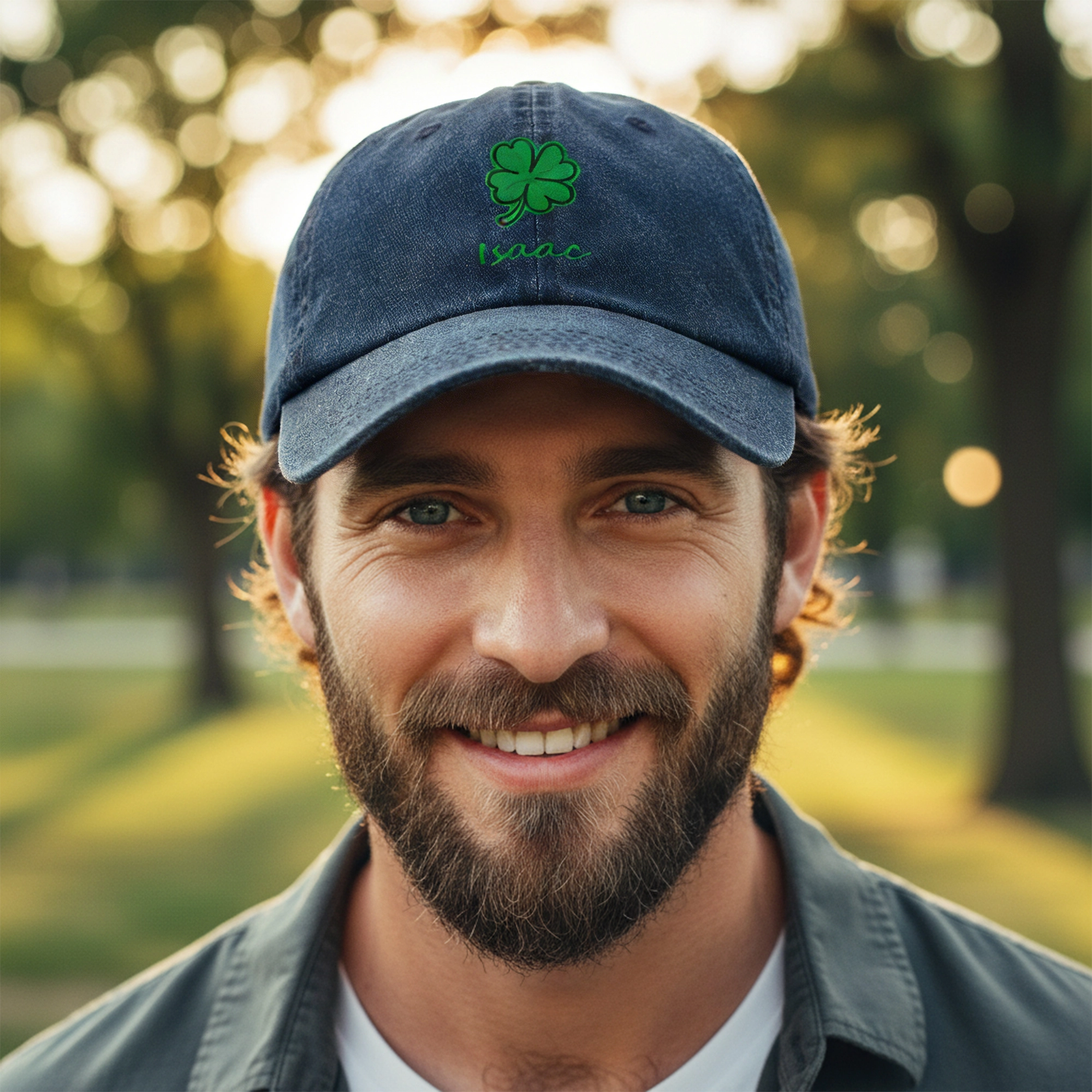 Custom Printed Name Lucky Clover Cap for St. Patrick's Day