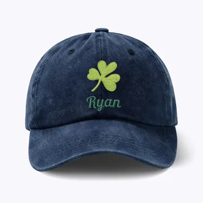 Custom Embroidered Lucky Clover Name Cap for St. Patrick's Day