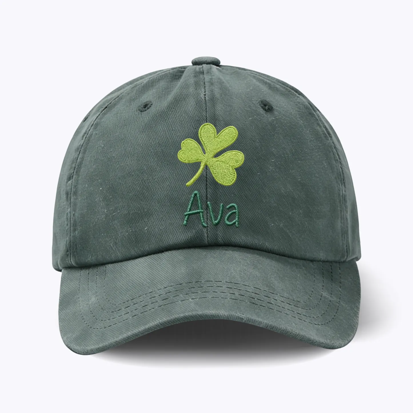 Custom Embroidered Lucky Clover Name Cap for St. Patrick's Day