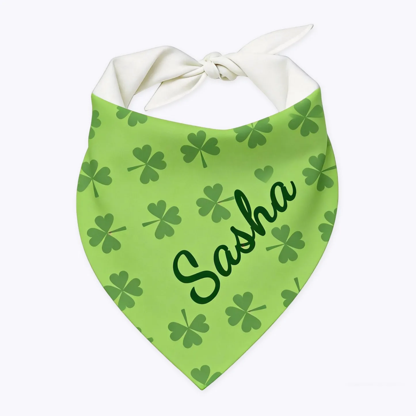 Custom Name Lucky Clover Pet Bandana for St. Patrick's Day