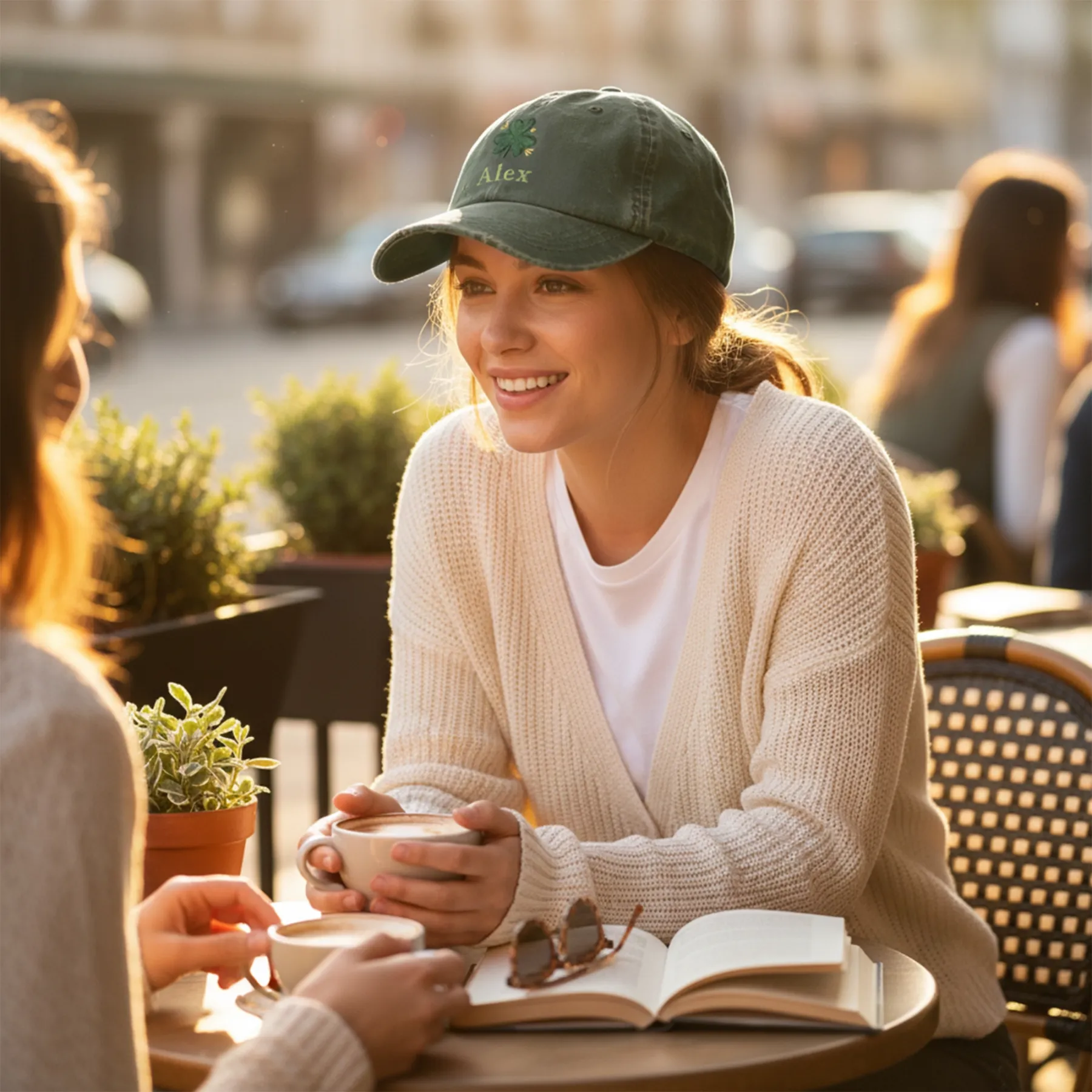 Custom Embroidered Name Lucky Clover Cap for St. Patrick's Day