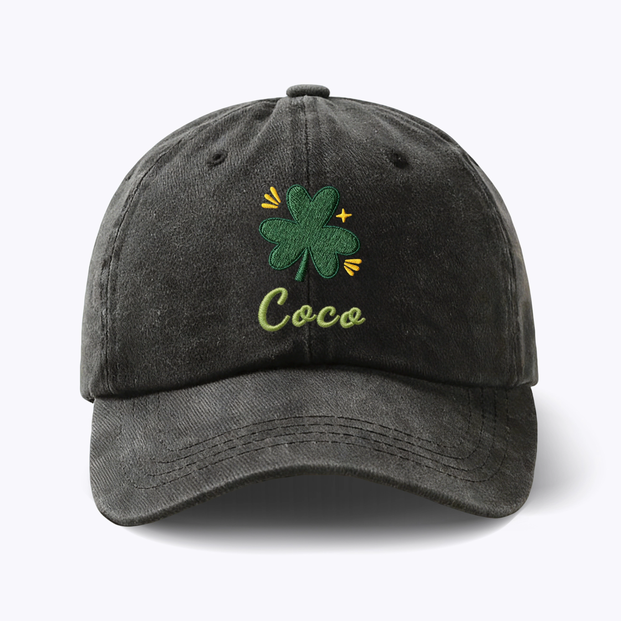 Custom Embroidered Name Lucky Clover Cap for St. Patrick's Day