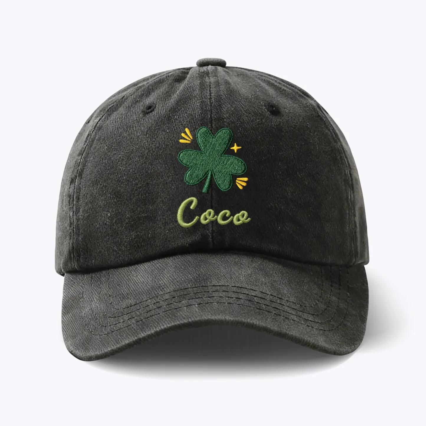 Custom Embroidered Name Lucky Clover Cap for St. Patrick's Day