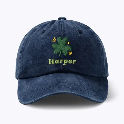 Custom Embroidered Name Lucky Clover Cap for St. Patrick's Day