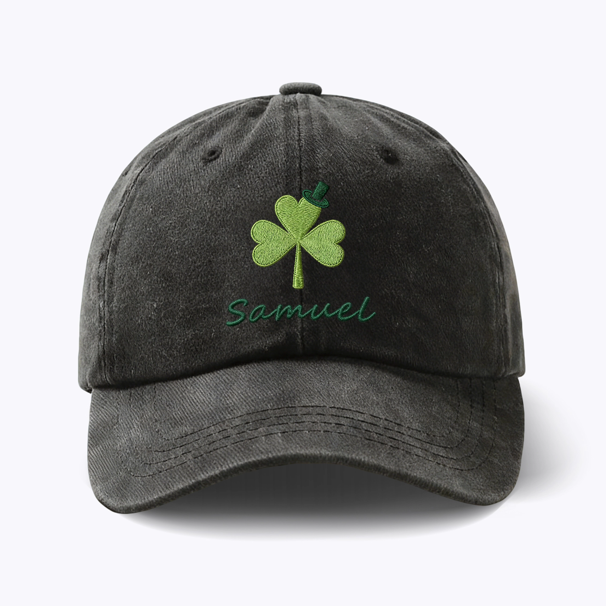Custom Embroidered Name Lucky Clover Multi-color Cap for St. Patrick's Day