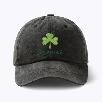 Custom Embroidered Name Lucky Clover Multi-color Cap for St. Patrick's Day