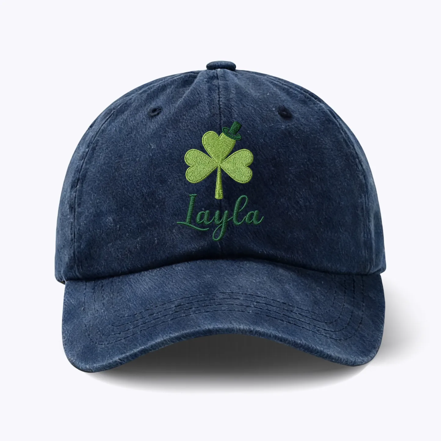 Custom Embroidered Name Lucky Clover Multi-color Cap for St. Patrick's Day