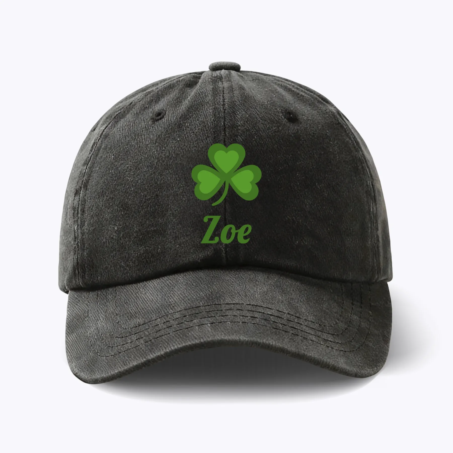 Custom Printed Lucky Clover Name Cap for St. Patrick's Day