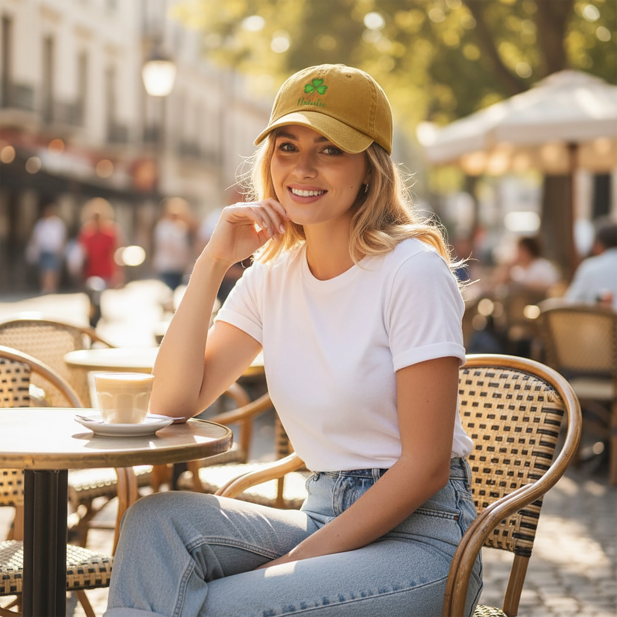 Custom Printed Lucky Clover Name Cap for St. Patrick's Day