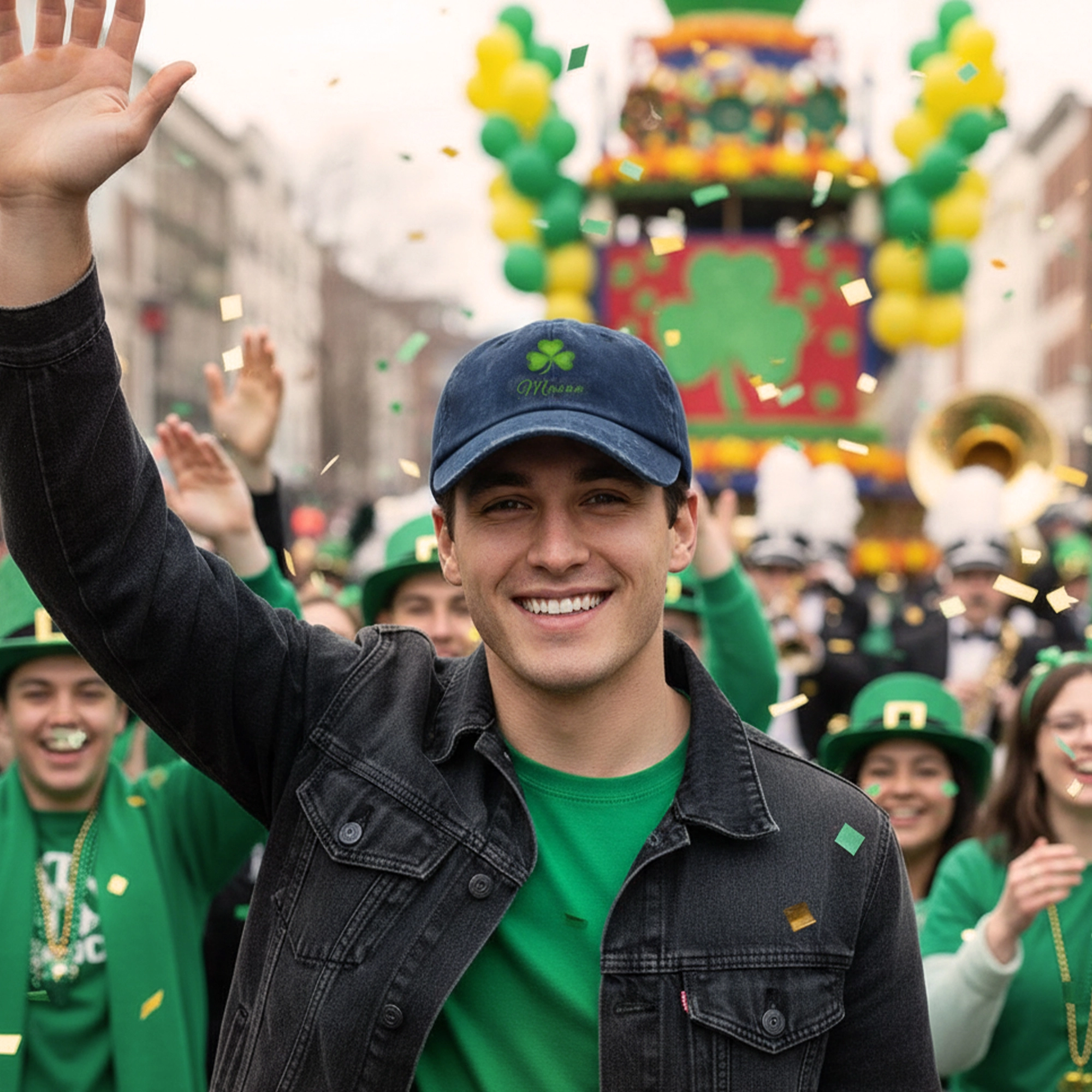 Custom Printed Lucky Clover Name Cap for St. Patrick's Day