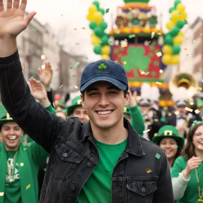Custom Printed Lucky Clover Name Cap for St. Patrick's Day