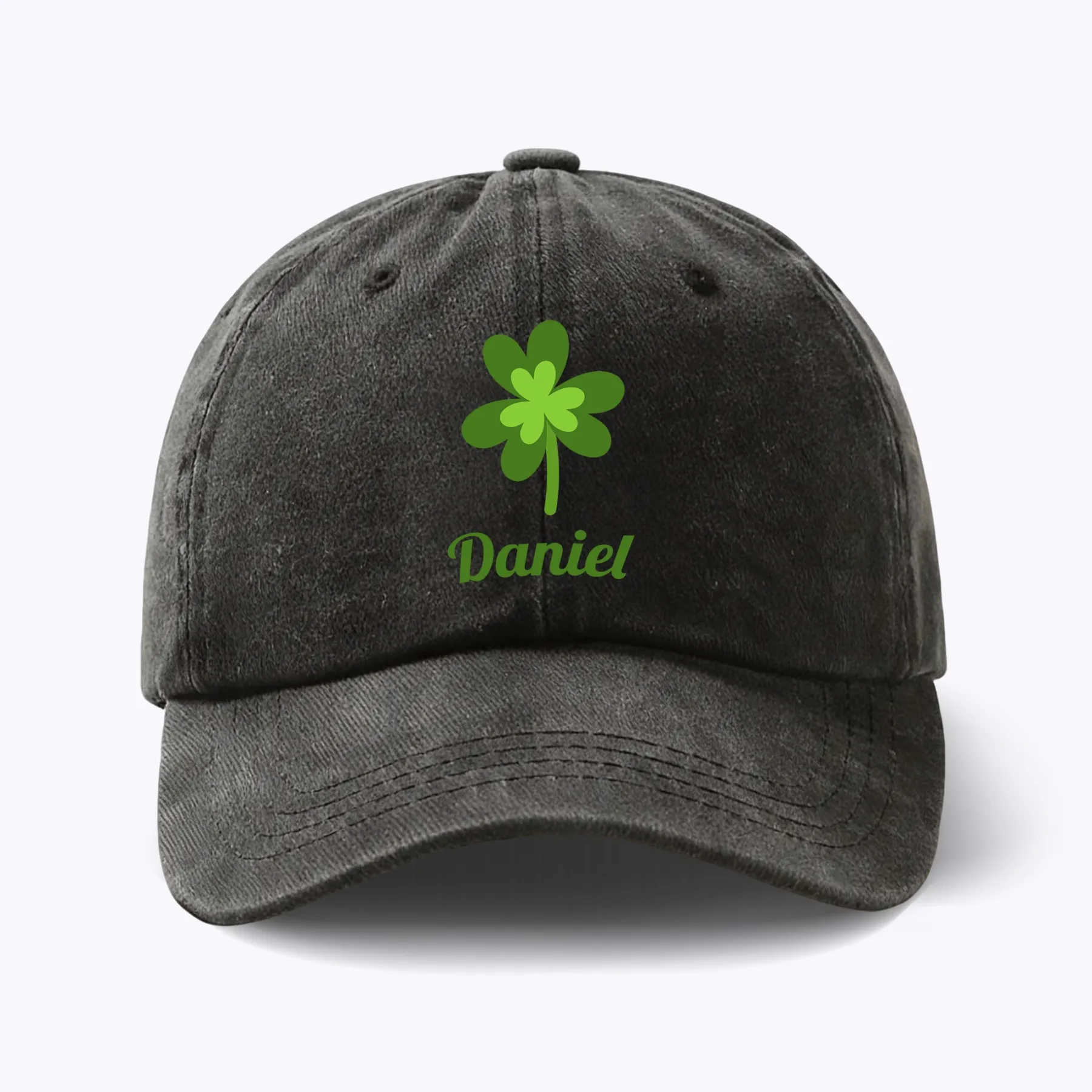 Custom Printed Name Lucky Clover Multi-color Cap for St. Patrick's Day