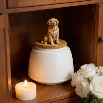 Custom 3D Handmade Ceramic Full Body Pet Figurine Urn Pet Memorial