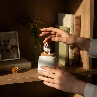 Custom 3D Handmade Ceramic Full Body Pet Figurine Urn Pet Memorial