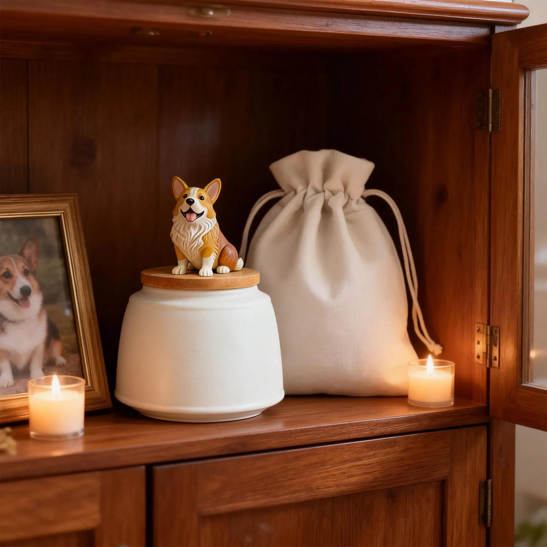 Custom 3D Handmade Ceramic Full Body Pet Figurine Urn Pet Memorial