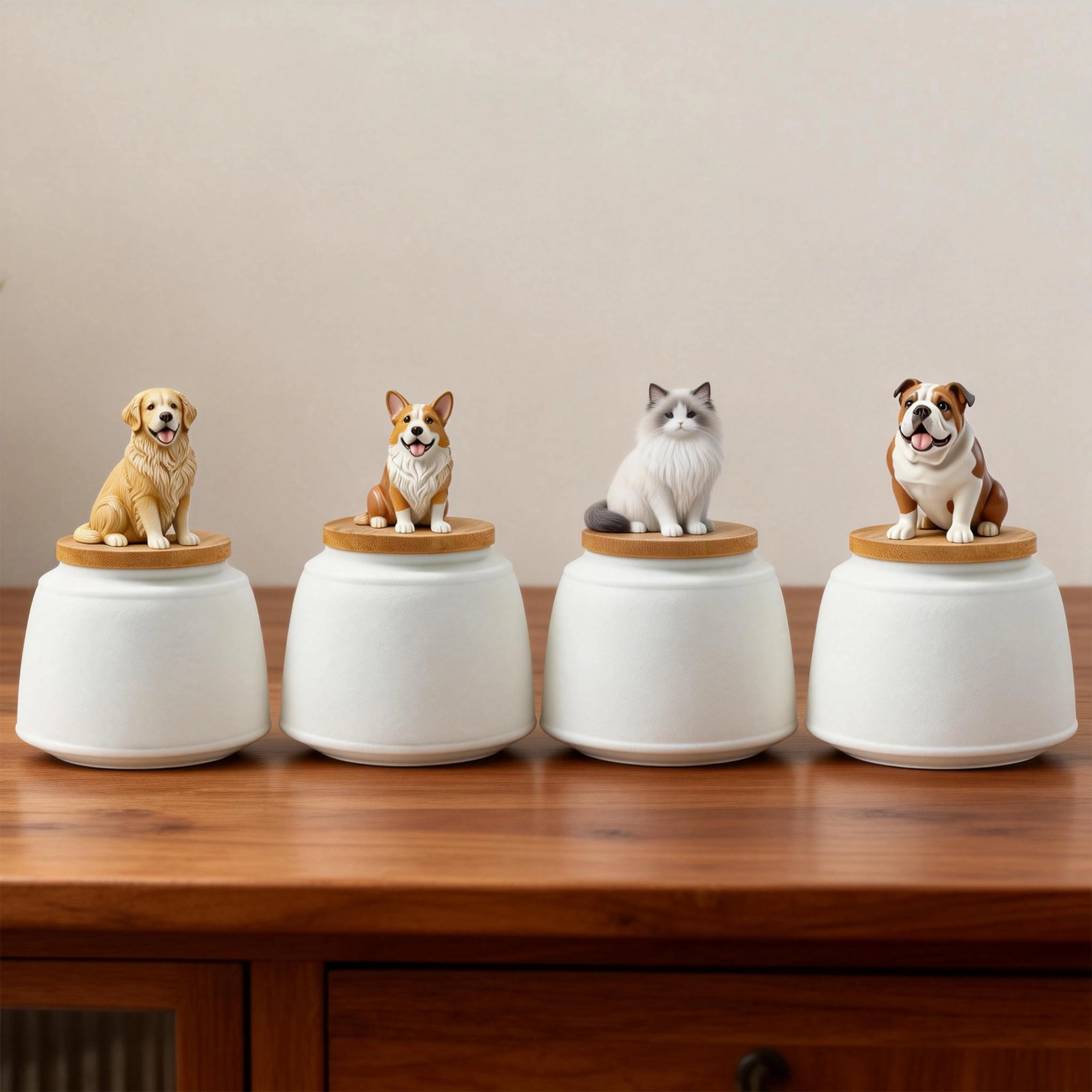 Custom 3D Handmade Ceramic Full Body Pet Figurine Urn Pet Memorial