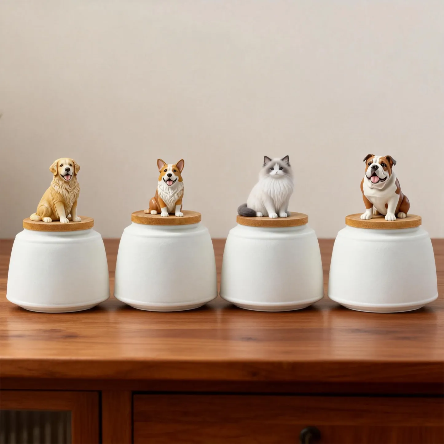 Custom 3D Handmade Ceramic Full Body Pet Figurine Urn Pet Memorial