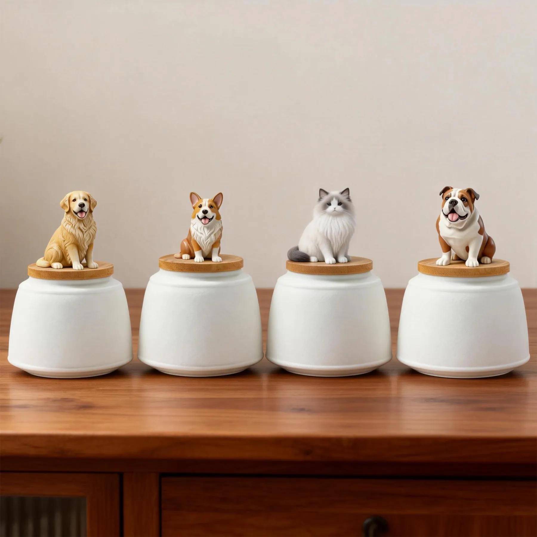 Custom 3D Handmade Ceramic Full Body Pet Figurine Urn Pet Memorial