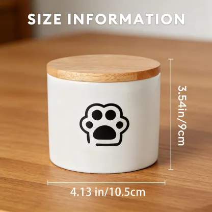 Custom 3D Handmade Ceramic Full Body Pet Figurine Urn with Paw Pattern