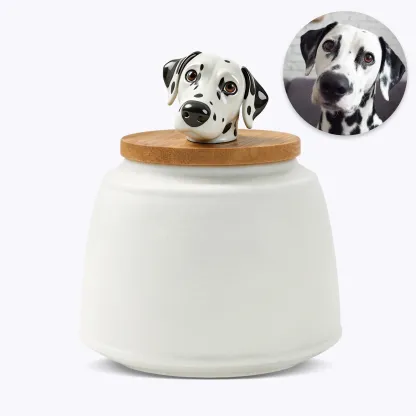 Custom 3D Handmade Ceramic Pet Head Urn Pet Memorial