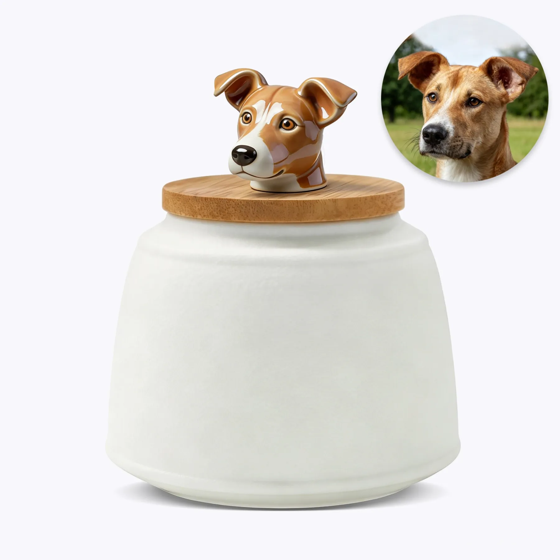 Custom 3D Handmade Ceramic Pet Head Urn Pet Memorial