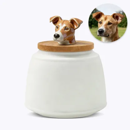 Custom 3D Handmade Ceramic Pet Head Urn Pet Memorial
