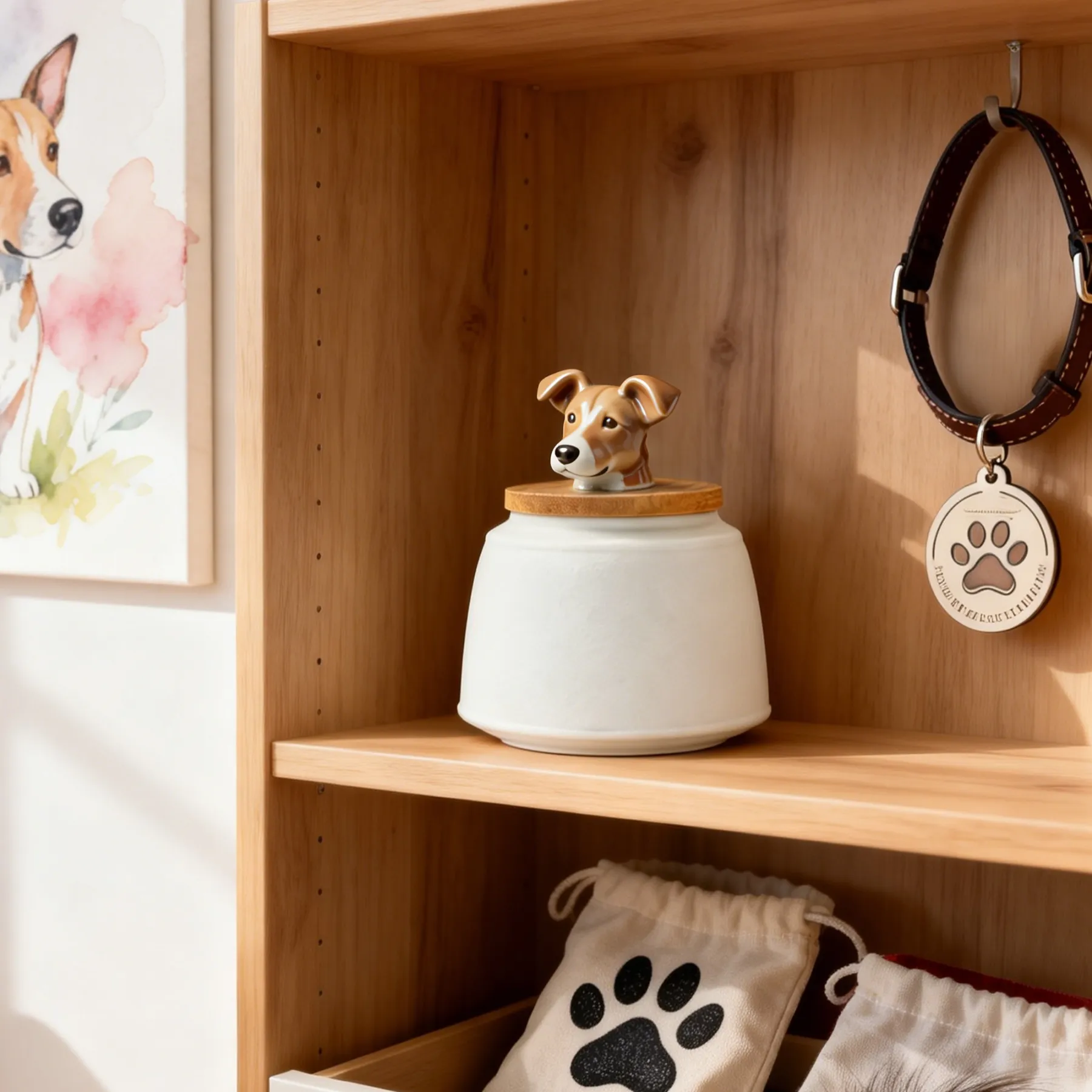 Custom 3D Handmade Ceramic Pet Head Urn Pet Memorial