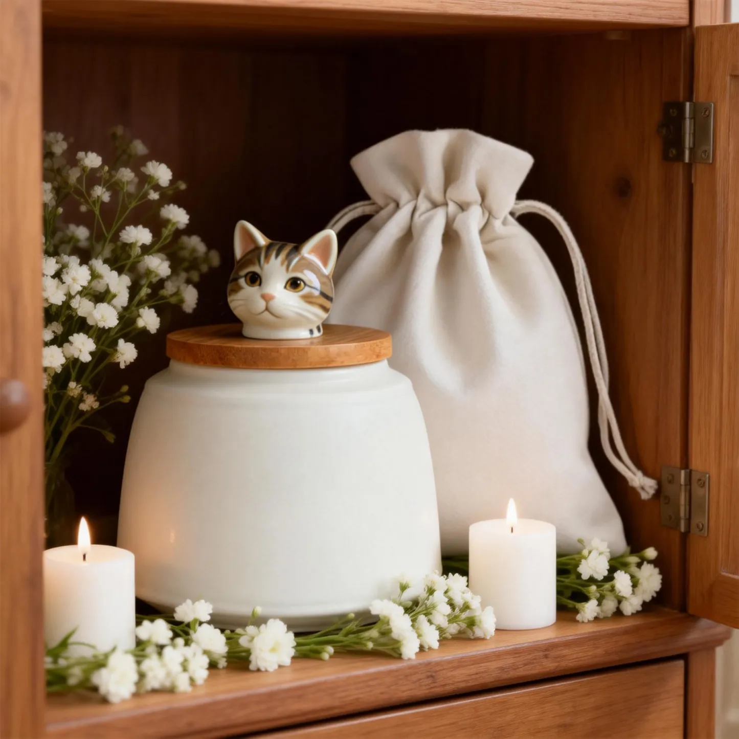 Custom 3D Handmade Ceramic Pet Head Urn Pet Memorial