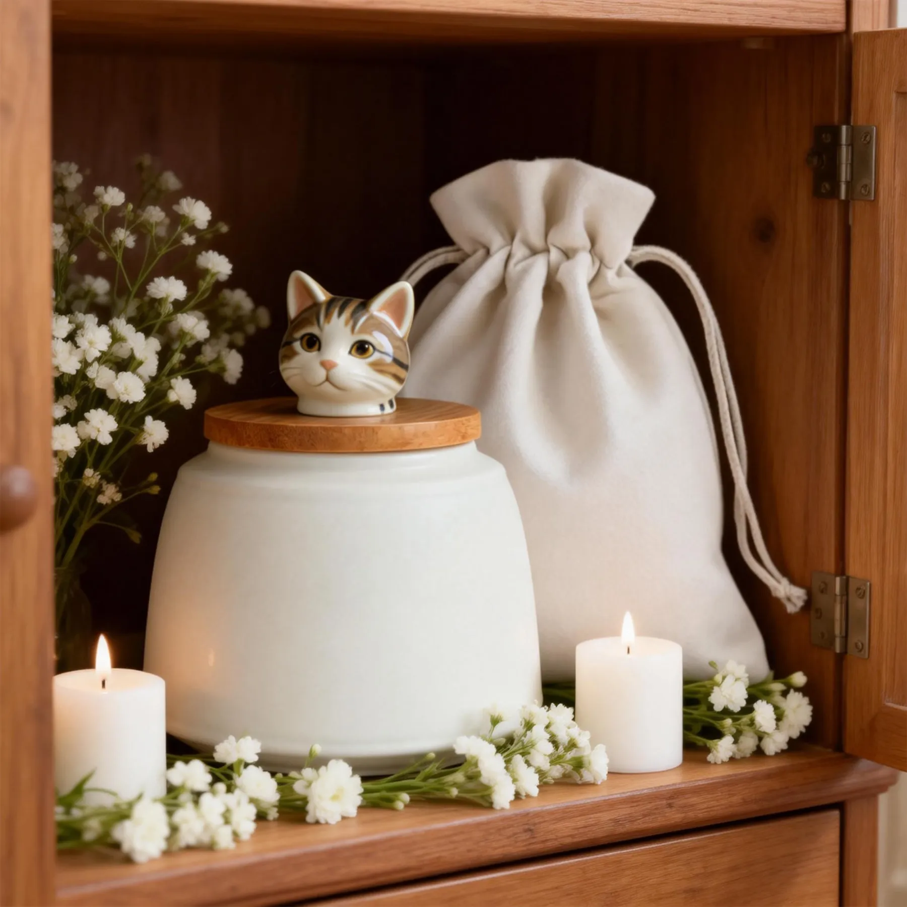 Custom 3D Handmade Ceramic Pet Head Urn Pet Memorial